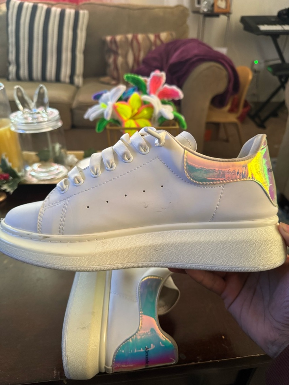 Alexander Mcqueen Oversized Leather Sneakers Shock Pink